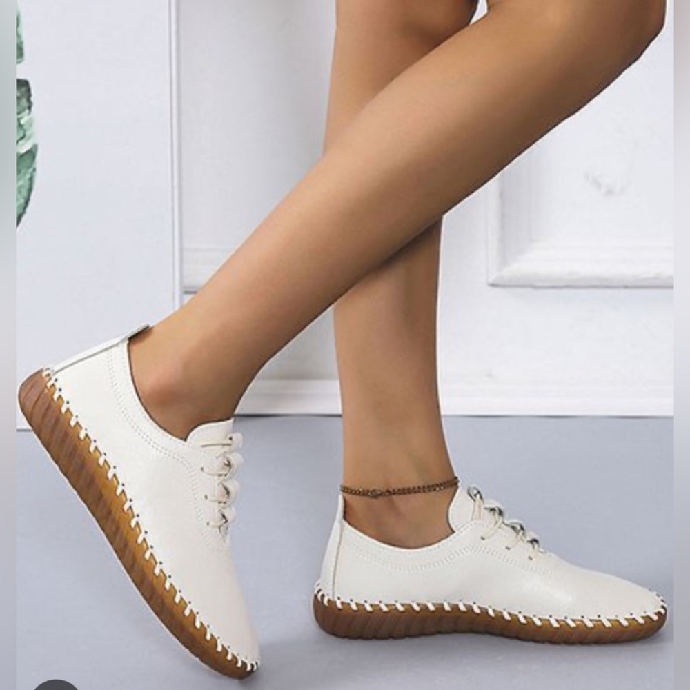 PAOTMBU - Beige Stitched Slip on Sneaker - size 9.5 - new